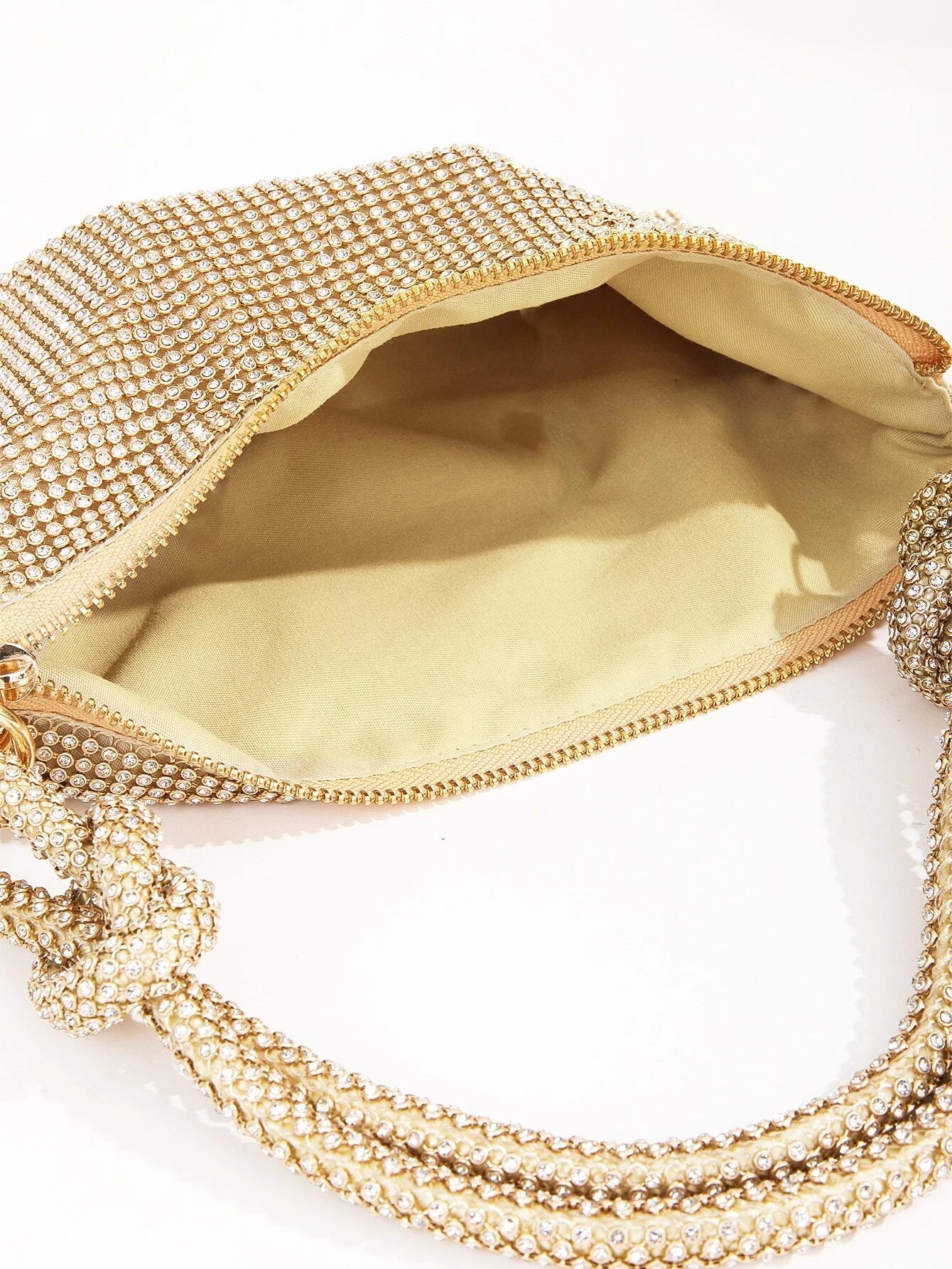 Shoulder strap knot New style full diamond evening bag women's party bag