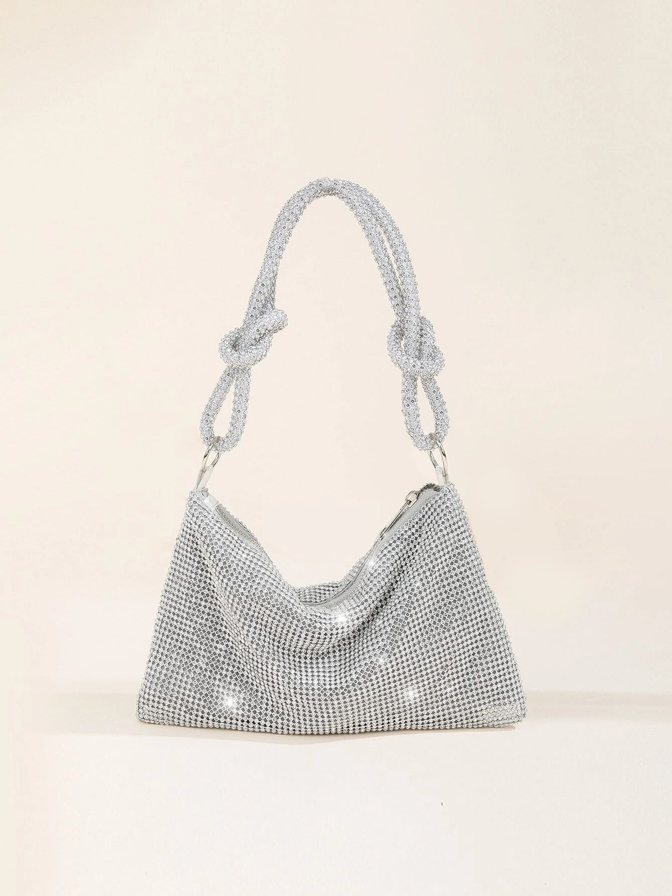 Shoulder strap knot New style full diamond evening bag women's party bag