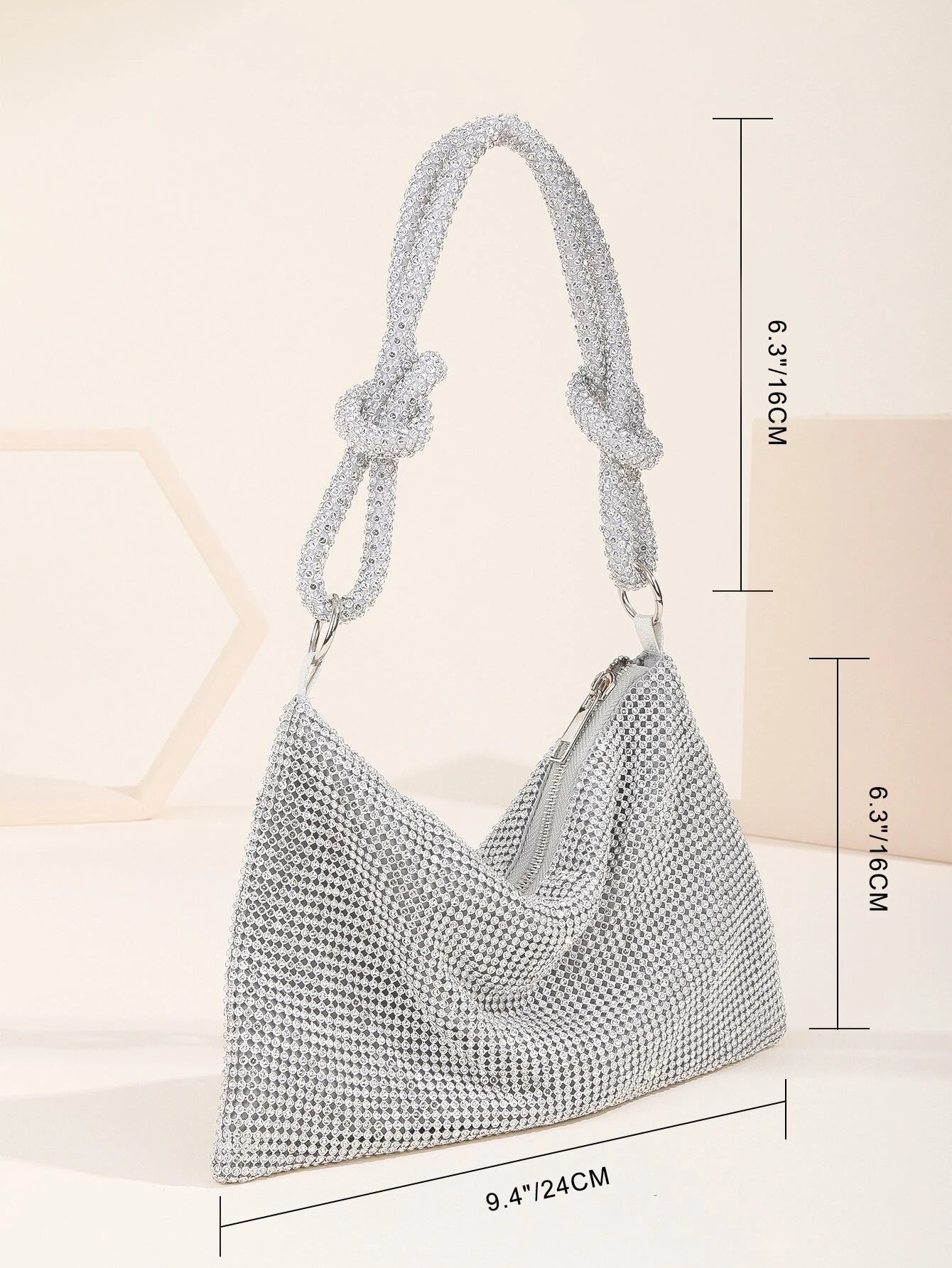 Shoulder strap knot New style full diamond evening bag women's party bag