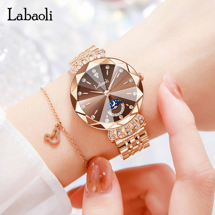 Women's Waterproof Quartz Watch with Diamonds