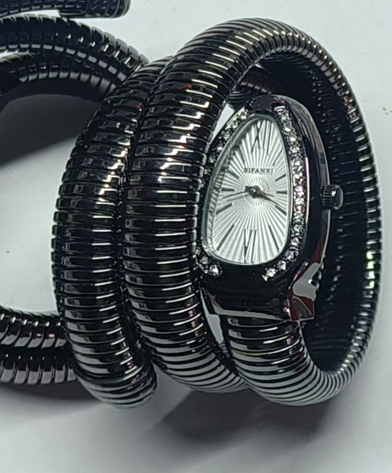 Snake bracelet with diamond women's watch waterproof