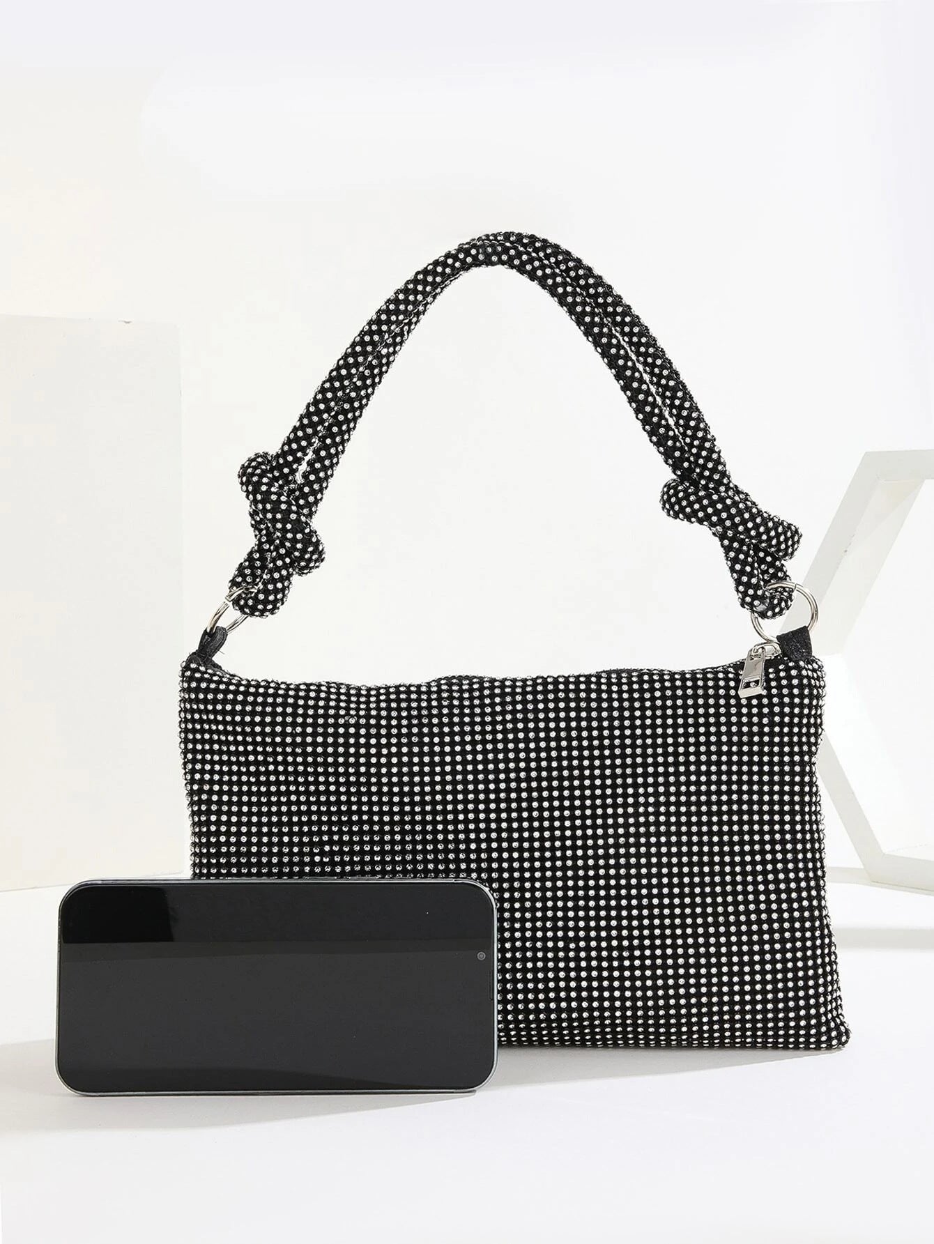 Shoulder strap knot New style full diamond evening bag women's party bag