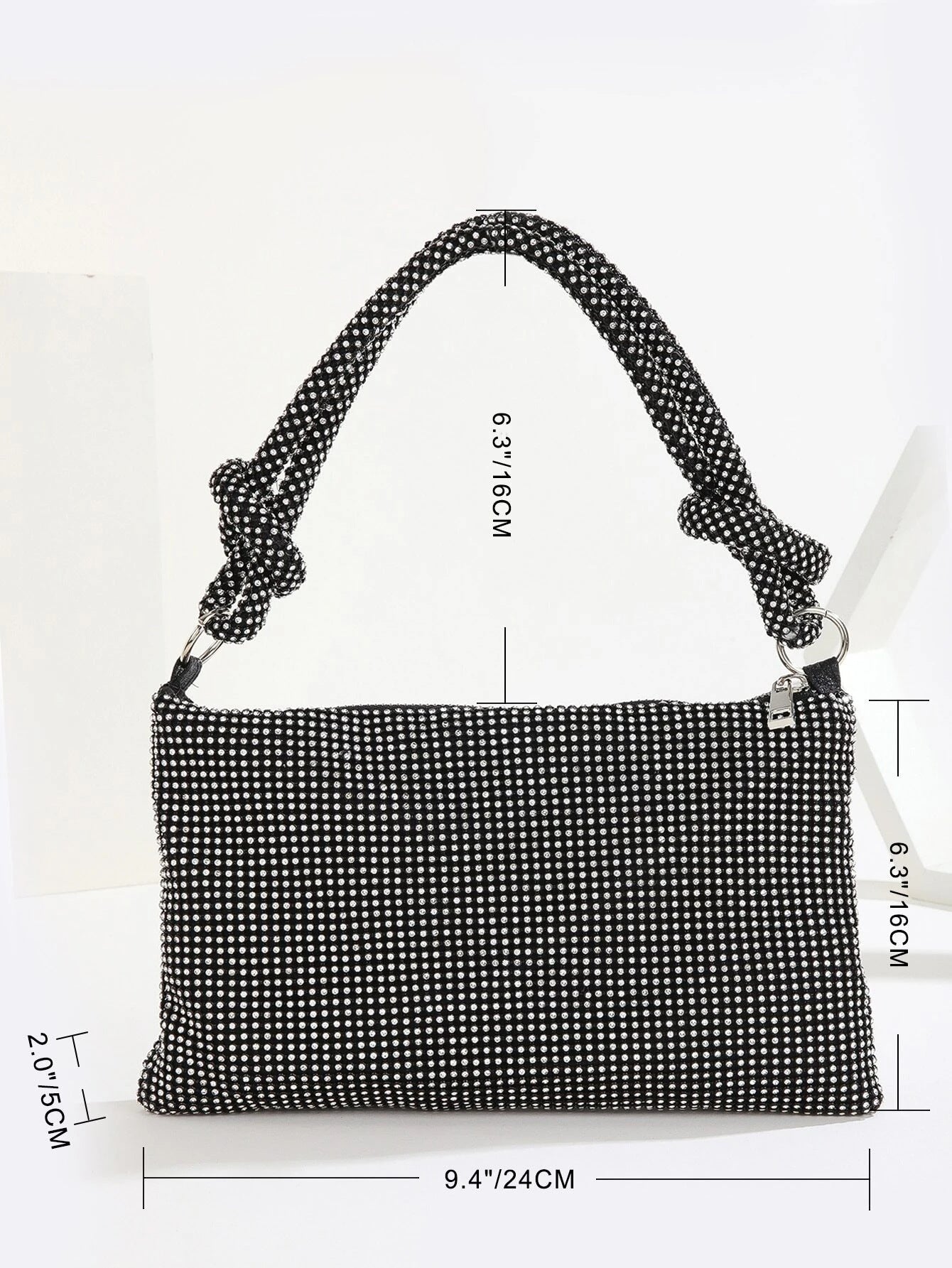 Shoulder strap knot New style full diamond evening bag women's party bag