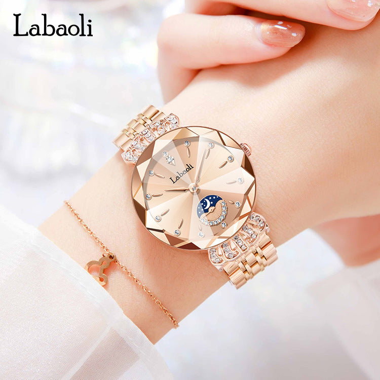 Women's Waterproof Quartz Watch with Diamonds