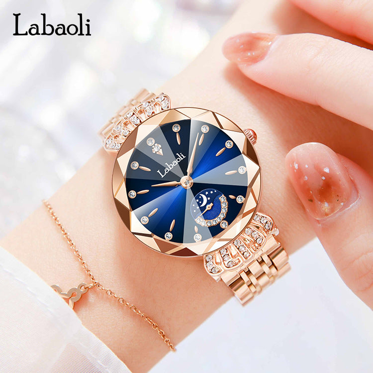 Women's Waterproof Quartz Watch with Diamonds