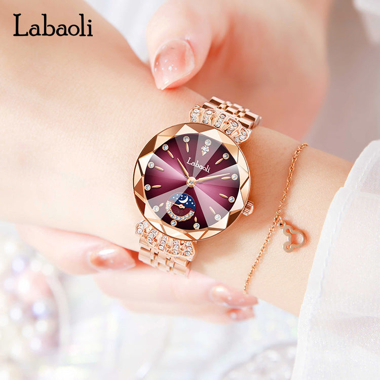 Women's Waterproof Quartz Watch with Diamonds