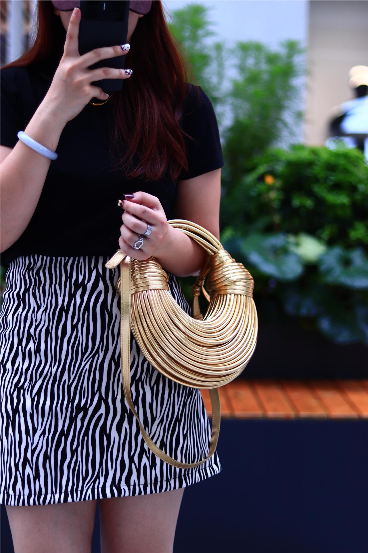 Hand-woven women's shoulder bag fashion PU handbag