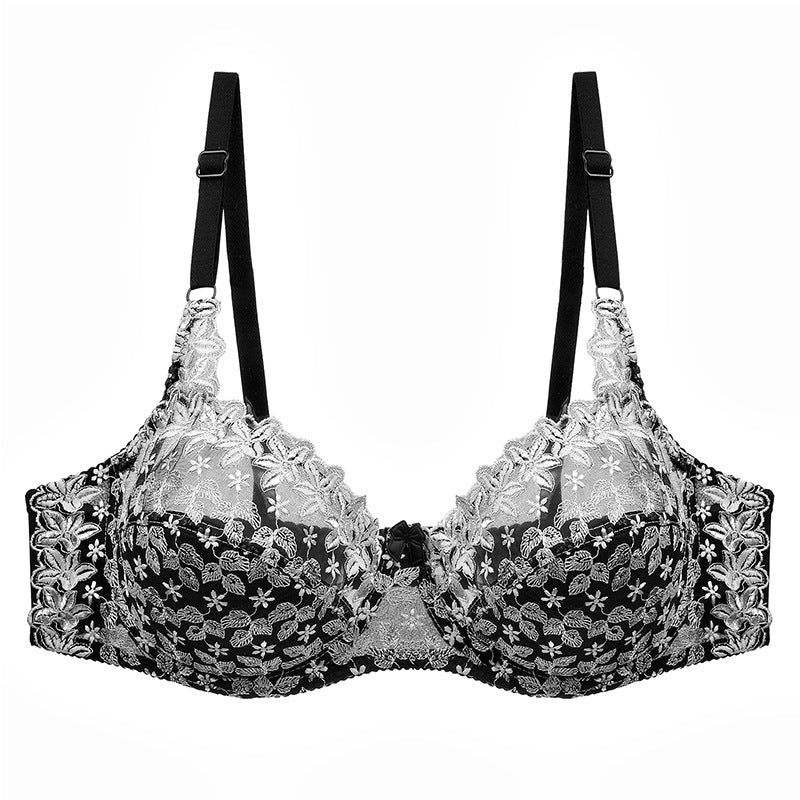 Ultra-thin sexy lace women's Plus Size bra embroidery sexy underwear