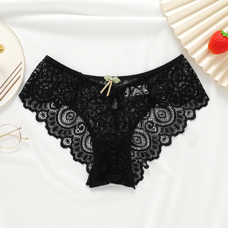 High-grade lace underwear water drop mid-waist women's  panties