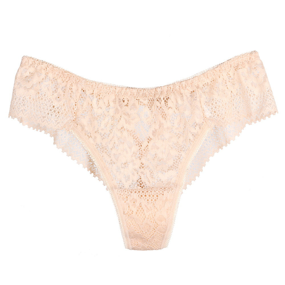 Sexy Lace Thong Women Hollow Water Soluble Flower Women's Underwear Half Hip Bikini Shorts