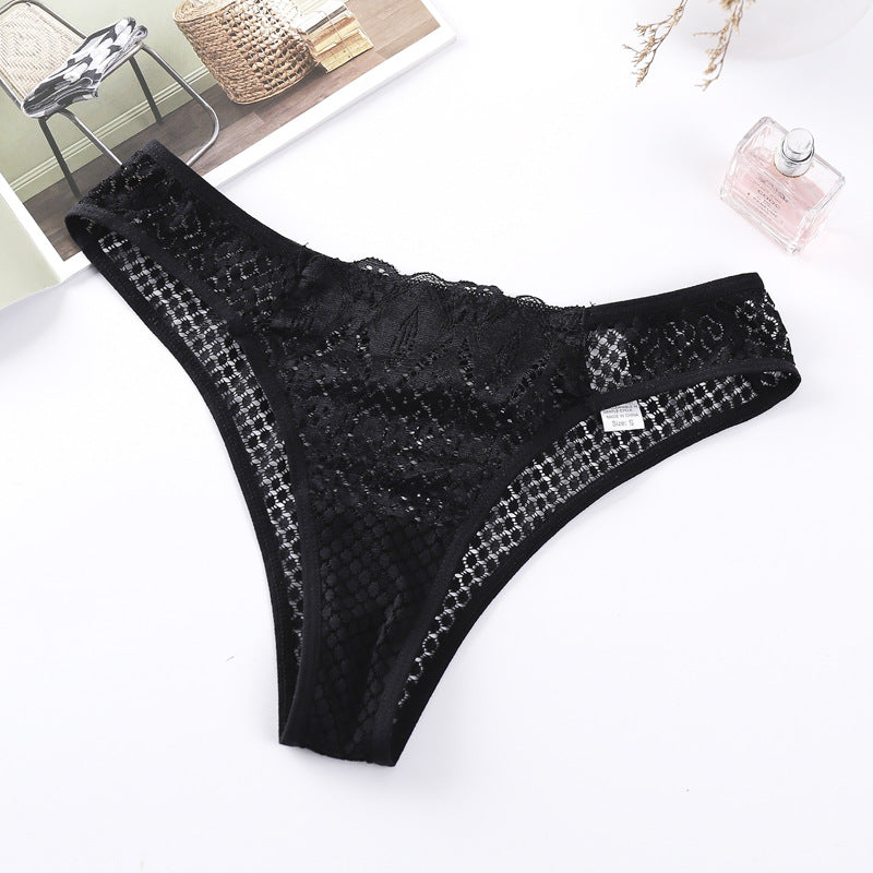 Lace women's panty sexy transparent lace transparent hollow Women's Underwear