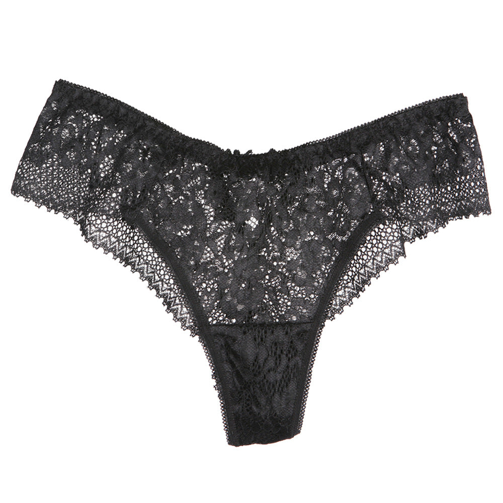 Sexy Lace Thong Women Hollow Water Soluble Flower Women's Underwear Half Hip Bikini Shorts