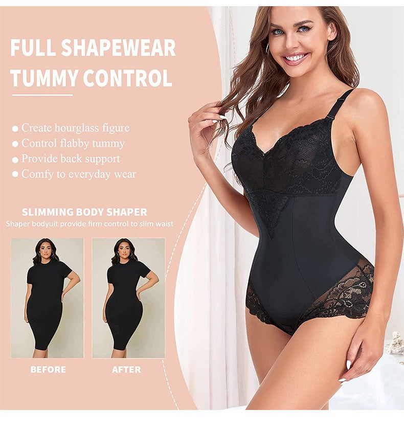 Women‘s Bodysuit Lace Push-up Underwear Corset Tummy Tightening Butt Lifting Shapewear