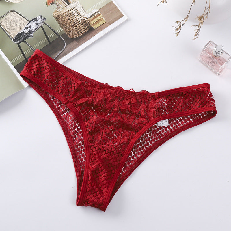 Lace women's panty sexy transparent lace transparent hollow Women's Underwear