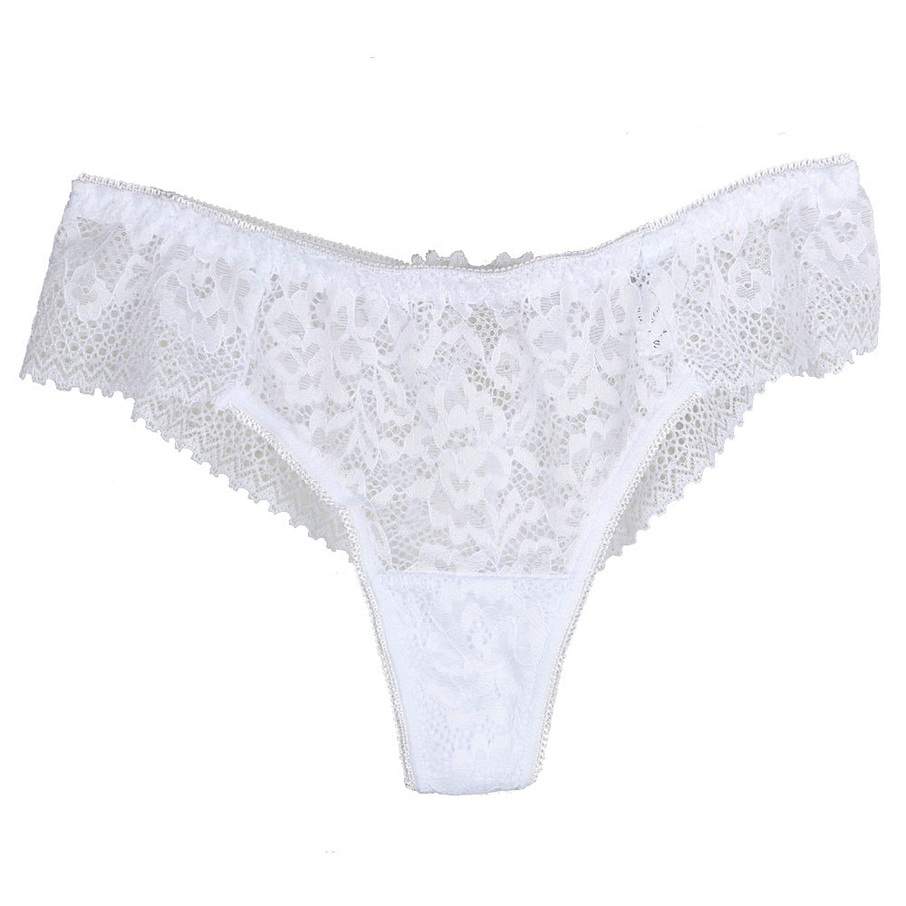 Sexy Lace Thong Women Hollow Water Soluble Flower Women's Underwear Half Hip Bikini Shorts