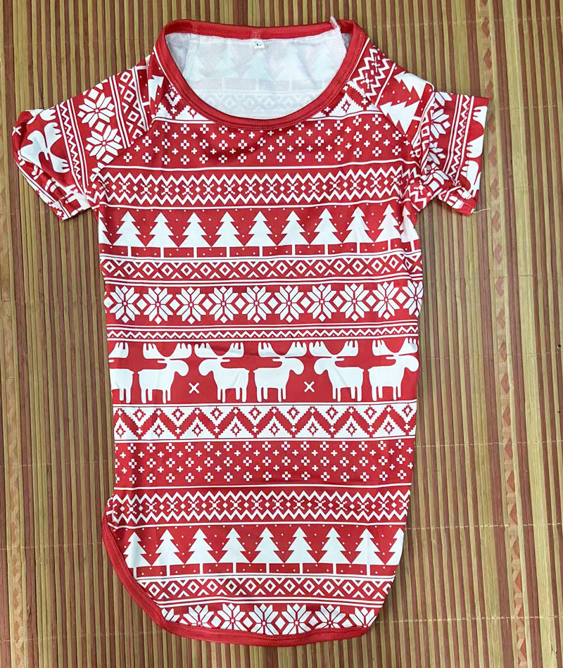 New Christmas Pajamas Printed Parent-child Home Clothes Set