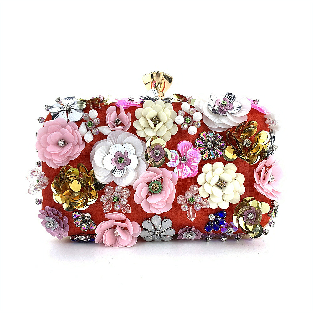 Fashion Evening Handbag Women's Handmade flower party bag