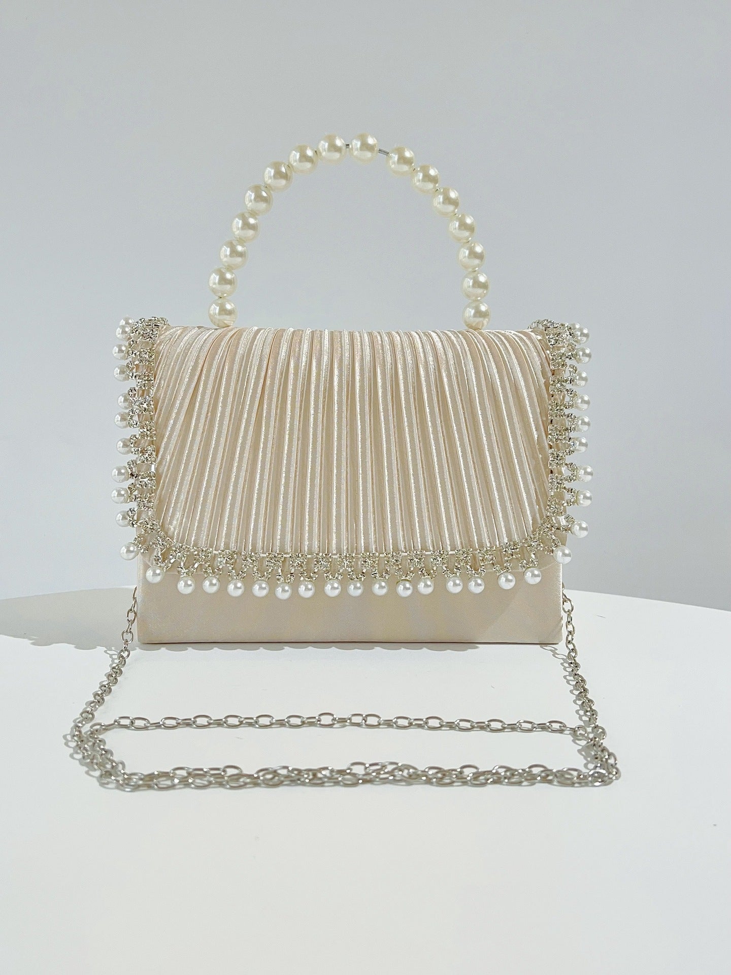 Women's Pearl Bag Diamond Shoulder Crossbody Bag Birthday Party Bag