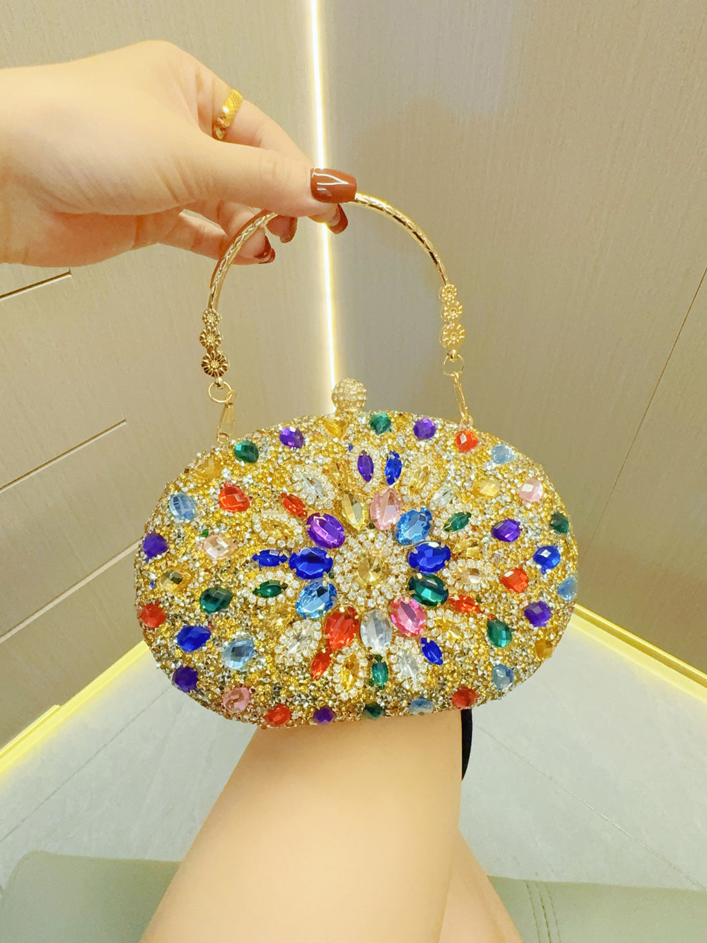 Rhinestone evening dress party bag diamond Retro handbag women