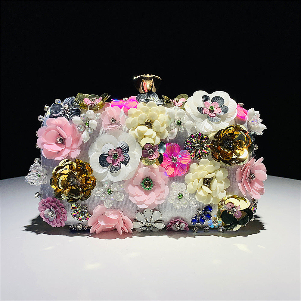 Fashion Evening Handbag Women's Handmade flower party bag