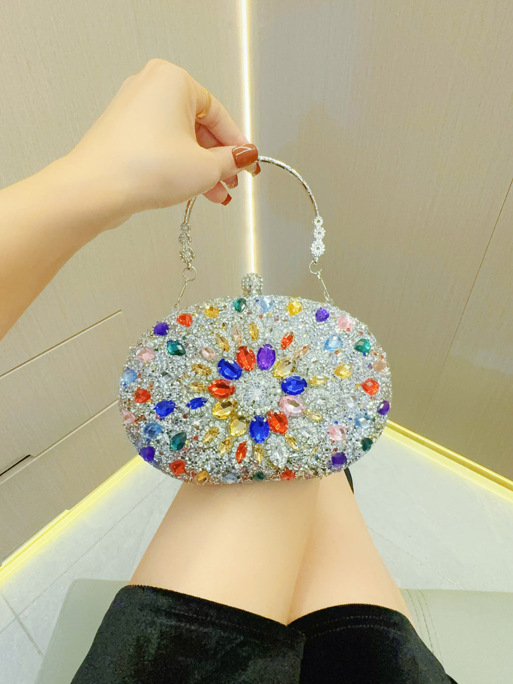 Rhinestone evening dress party bag diamond Retro handbag women