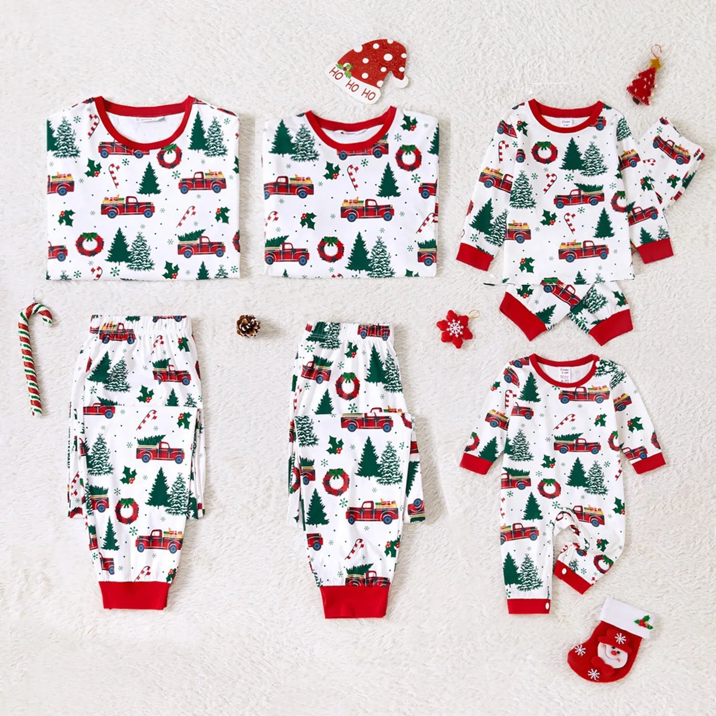 Hot sale new Christmas home clothes family wear parent-child pajamas print suit