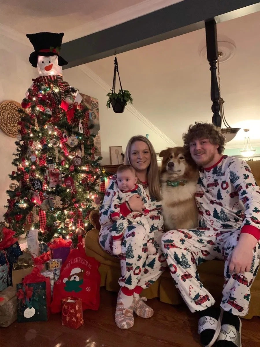 Hot sale new Christmas home clothes family wear parent-child pajamas print suit