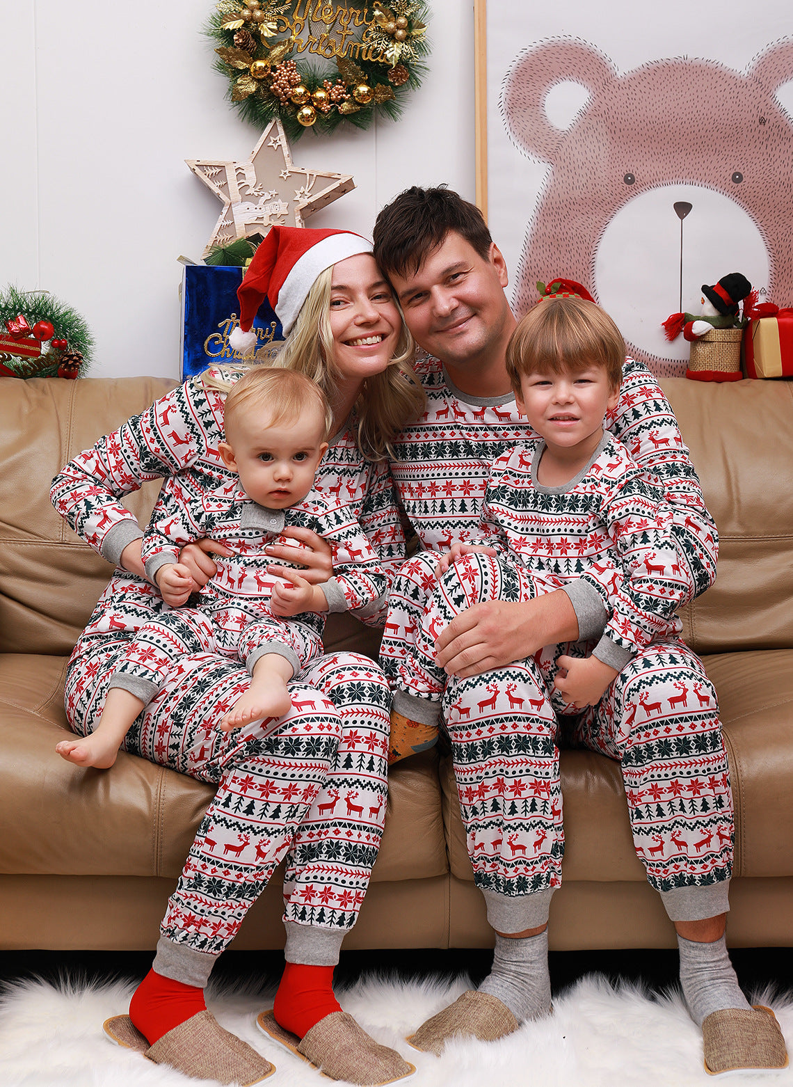 Christmas pajamas set parent-child wear home set pajamas