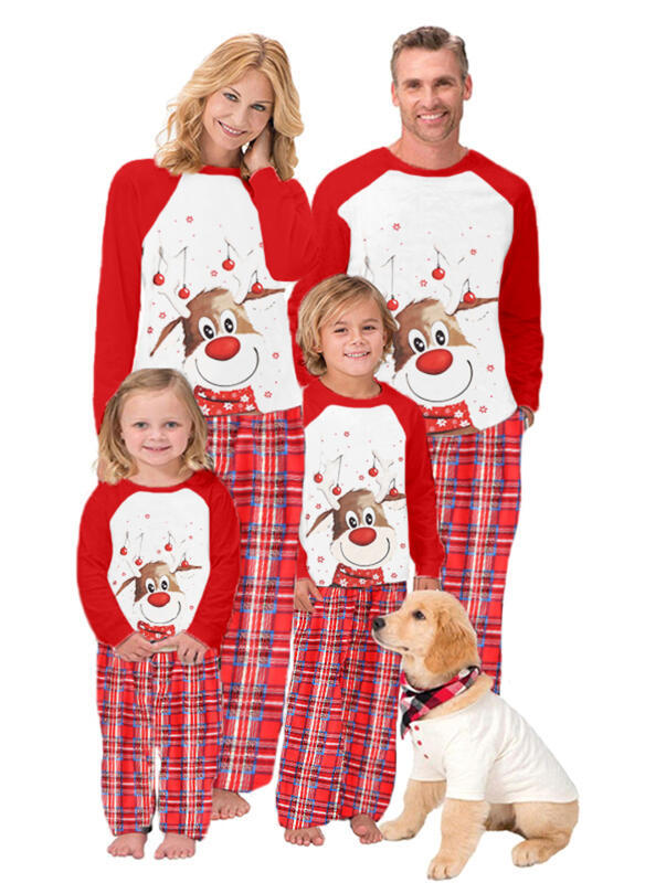 New Christmas parent-child pajamas set home clothes Cartoon elk