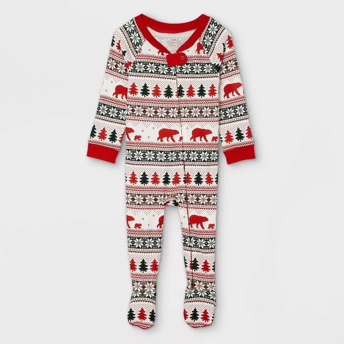 Christmas Family pajamas Polyester parent-child home wear suit