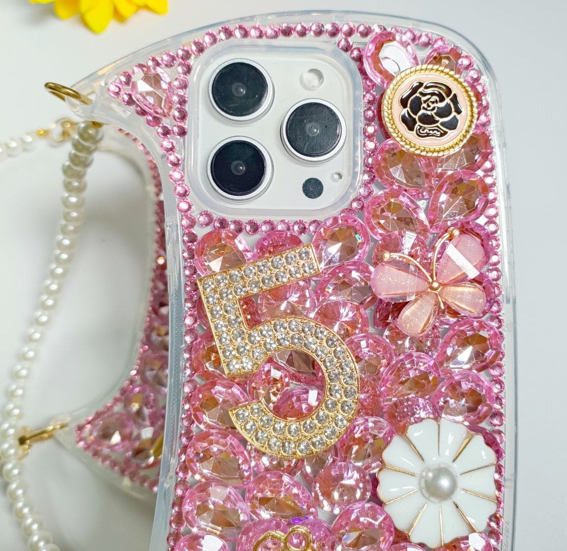 Suitable for Apple handmade diamond pendant small handbag mobile phone case