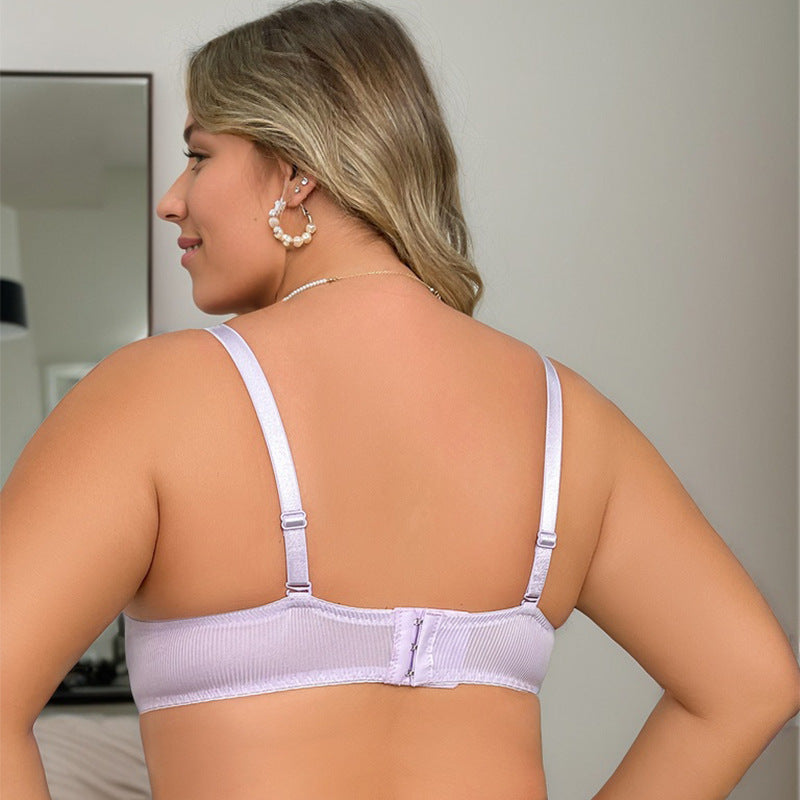 Plus Size bra thin style beautiful back sexy plus size underwear with steel ring